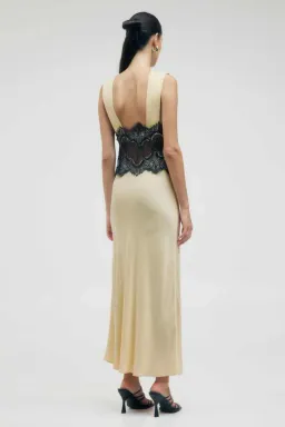 Third Form Visions Lace Deep V Maxi Dress Marshmallow Size 8 for rent on The Volte - image 3