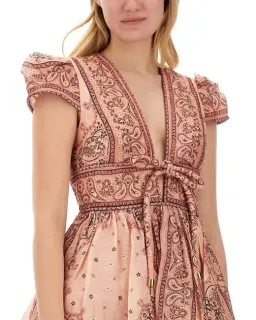 Zimmermann Matchmaker Structured Mini Dress Pink Bandana Size 3 / AU 14 for rent on The Volte - image 5