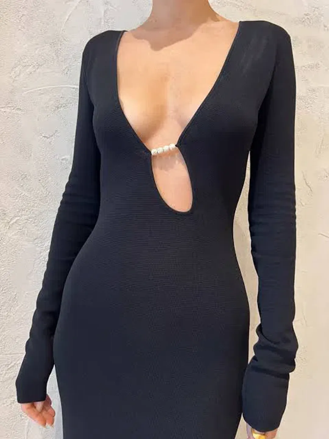 Sir the Label Kinetic Beaded Maxi Dress in Black Size 0 / AU 6 for rent on The Volte - main image