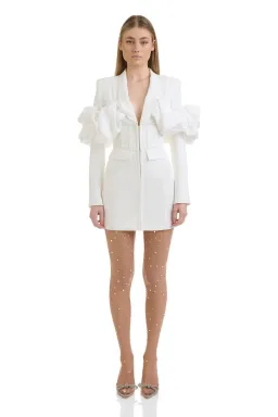 Eliya the Label Sia Blazer Mini Dress White Size 10 for rent on The Volte - image 1