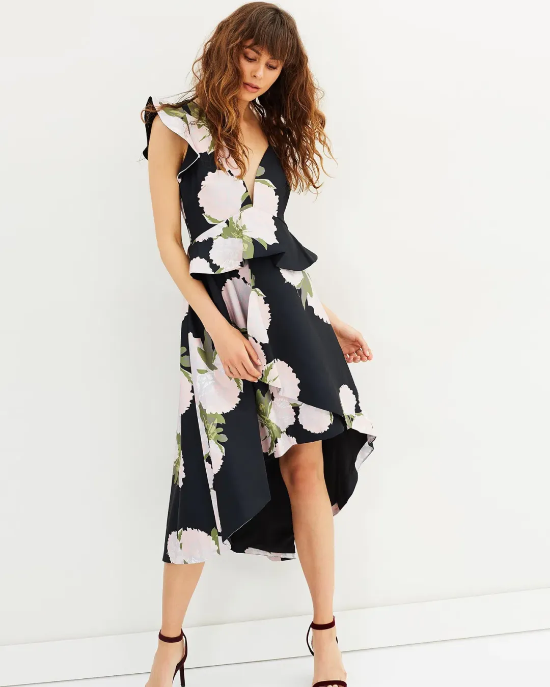 Talulah New Woman Asymmetrical Midi Dress Floral Size 12 for rent on The Volte - main image
