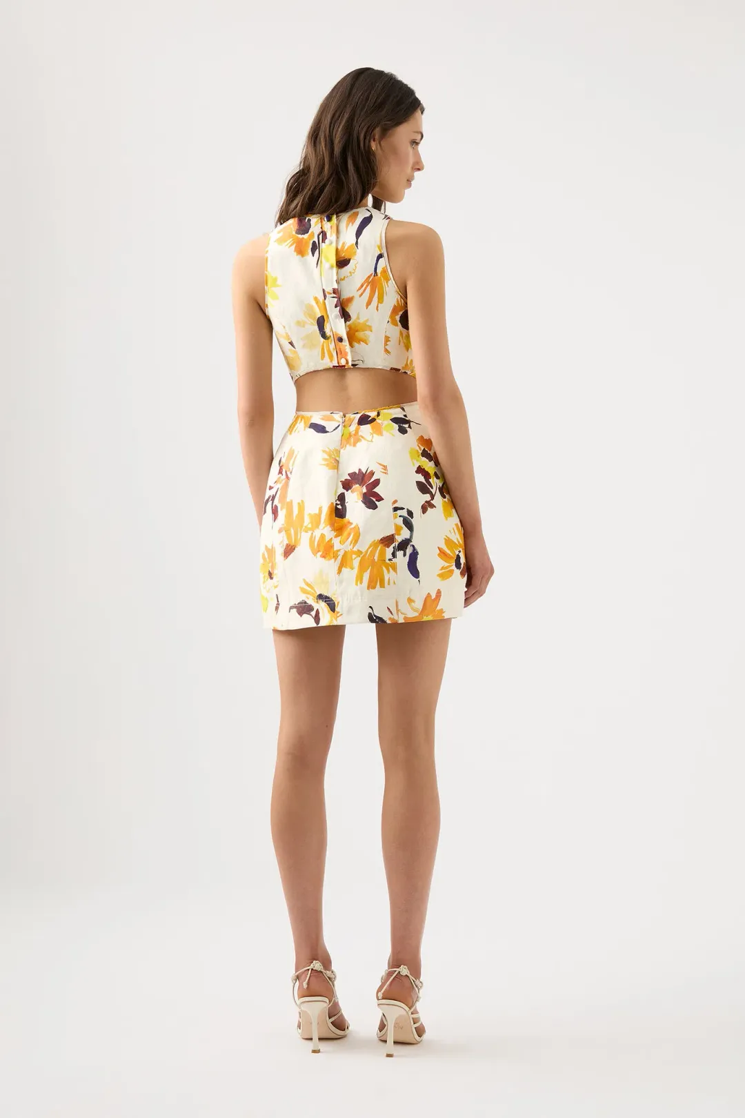 Aje Tulip Cut Out Mini Dress Floral Size 14 for rent on The Volte - main image