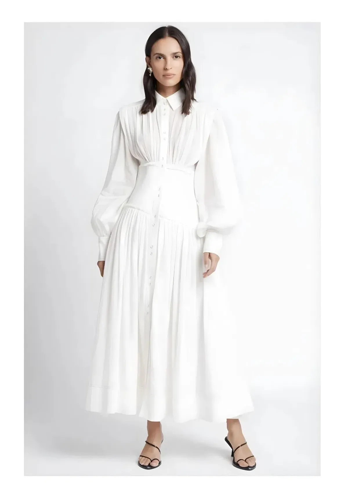 Aje Utopia Long Sleeve Dress Ivory Size 4 for rent on The Volte - main image