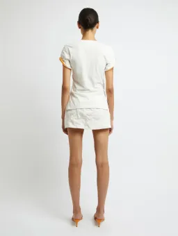 Christopher Esber Lost Souvenir Crushed Tee Size 8 & Mini Skirt Size 10 Print  for rent on The Volte - image 3