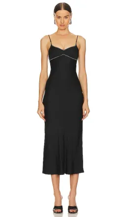 Bec & Bridge Emery Midi Dress Black Size AU 6 for rent on The Volte - image 1