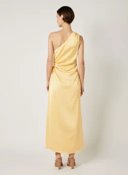 Esmaee Ariel Drawstring Midi Dress Yellow Lemon Size 8 for rent on The Volte - image 3