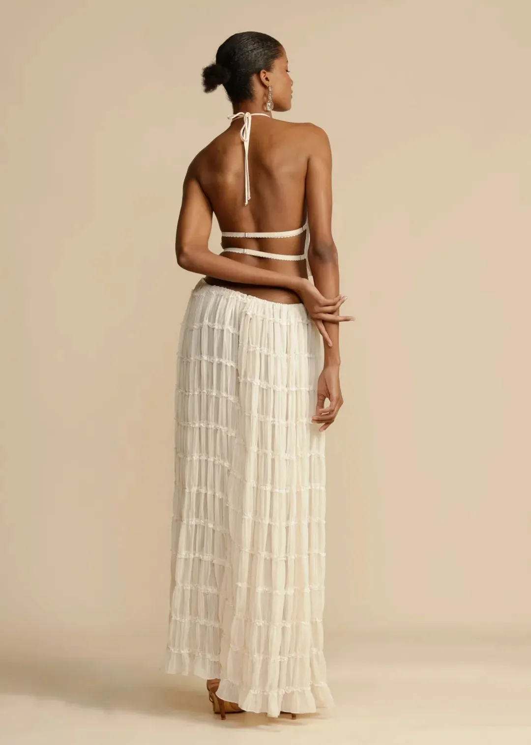 Arcina Ori Juliette Halter and Skirt Set Cream Size S / AU 8  for rent on The Volte - main image