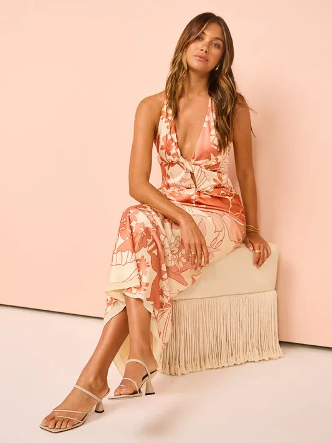 Sir The Label Como Twist Dress in Paradiso Print Size 3 / AU 12  for rent on The Volte - main image