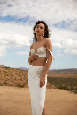 Sir The Label Atacama Bralette Size 2 & Midi Skirt Size 1 Set Natural for rent on The Volte - image 4