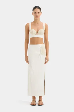 Sir The Label Atacama Bralette Size 2 & Midi Skirt Size 1 Set Natural for rent on The Volte - image 1