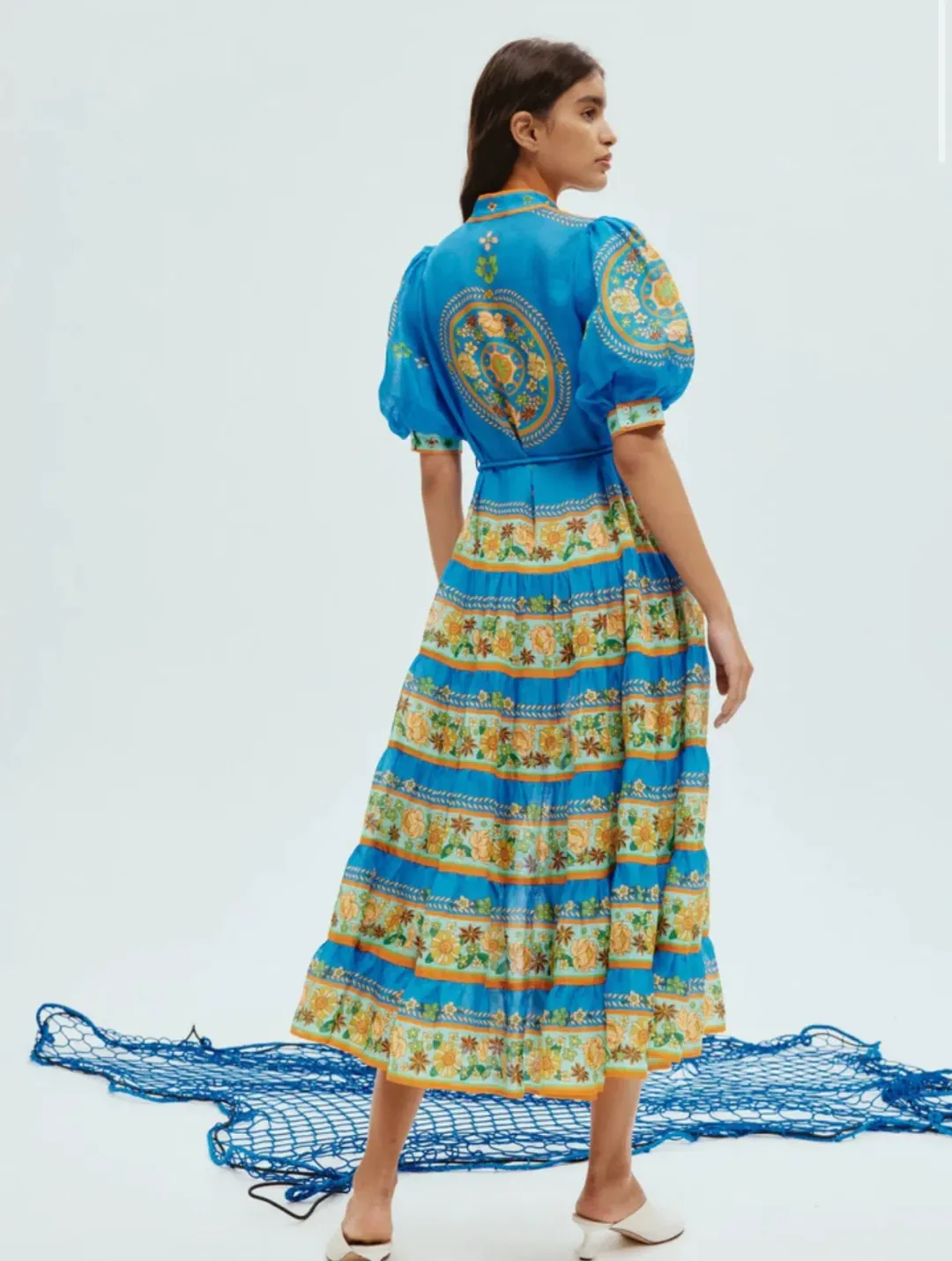 Alemais Linda Tiered Midi Dress Floral Size 12 for rent on The Volte - main image