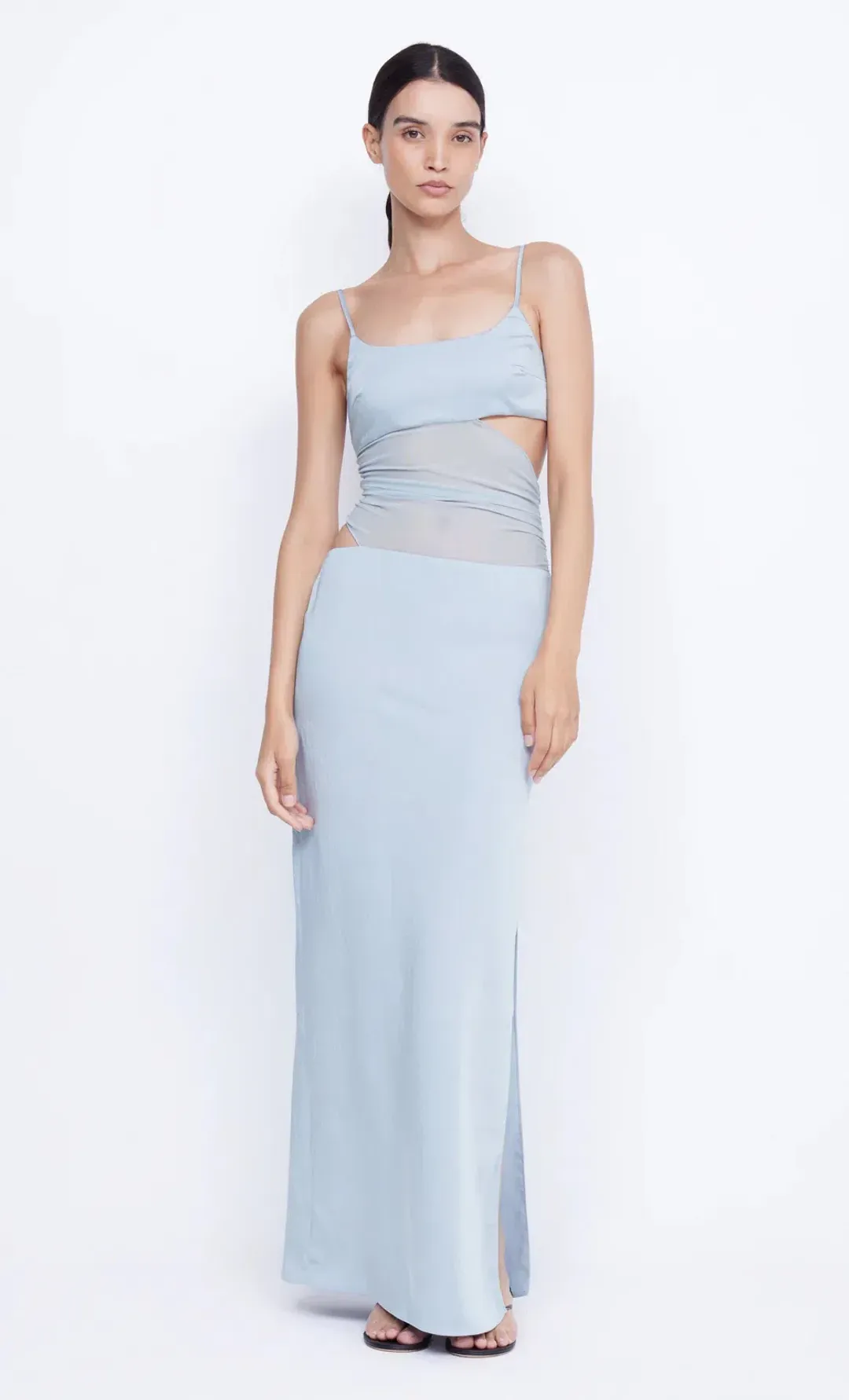 Bec & Bridge Mari Lou Asym Maxi Dress Dove Blue Size AU 6 for rent on The Volte - main image