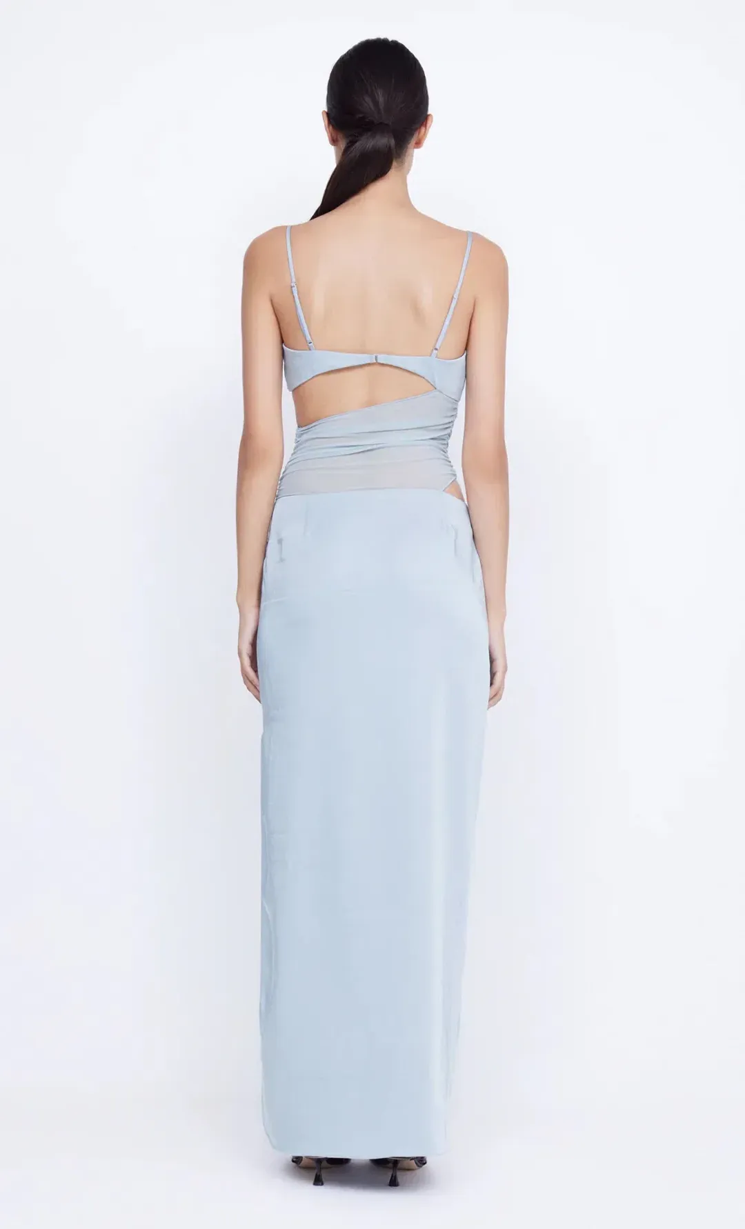 Bec & Bridge Mari Lou Asym Maxi Dress Dove Blue Size AU 6 for rent on The Volte - main image