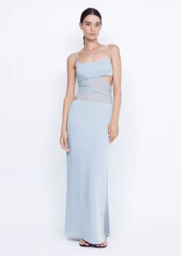 Bec & Bridge Mari Lou Asym Maxi Dress Dove Blue Size AU 6 for rent on The Volte - image 1