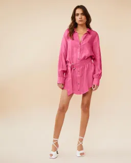 Suboo Georgia Mini Shirt Dress Pink Size M / AU 10 for rent on The Volte - image 1