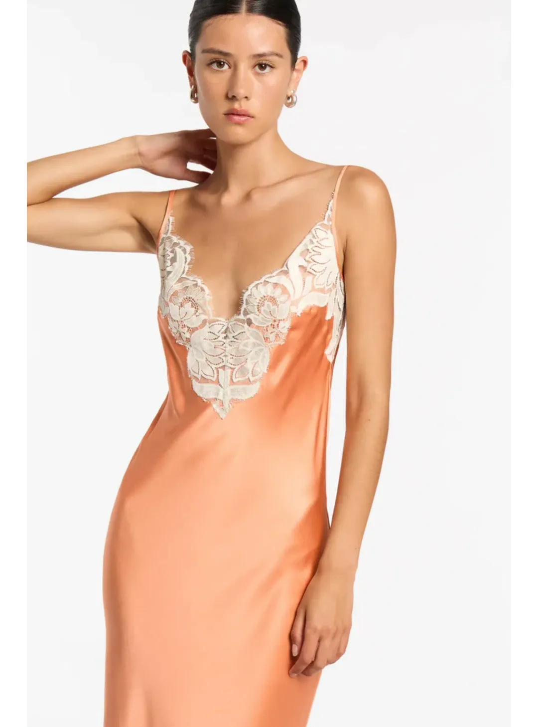 Sir the Label Danseurs Lace Slip Dress Peach Size 3 / AU 12 for rent on The Volte - main image