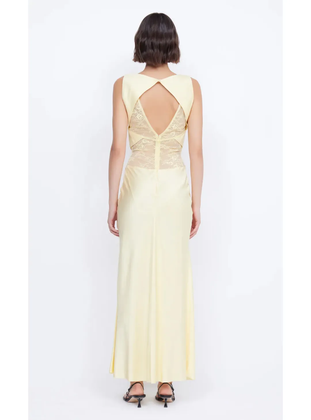 Bec & Bridge Juliette V Neck Maxi Dress Butter Yellow Size AU 8 for rent on The Volte - main image