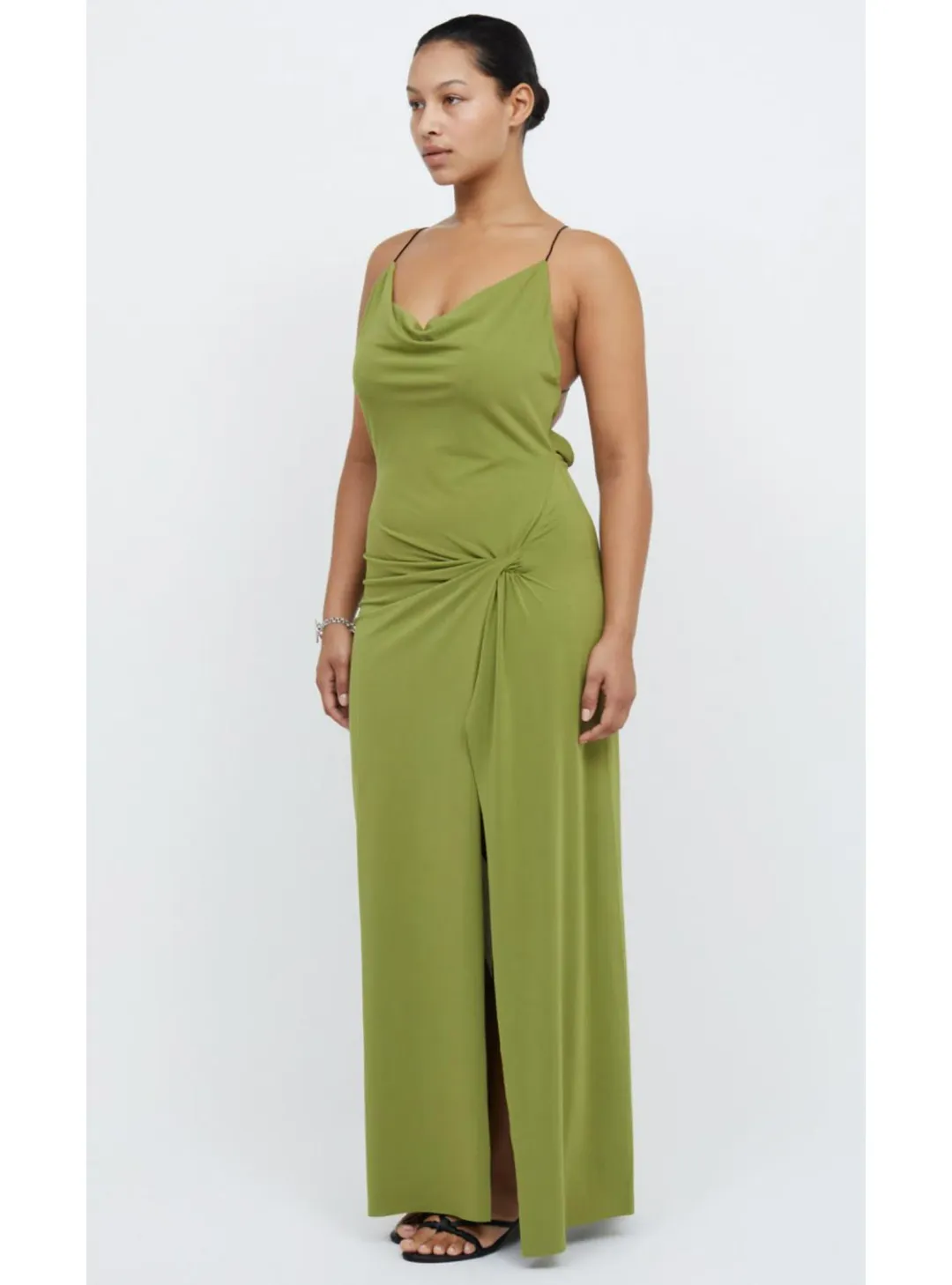 Bec & Bridge Myla Cowl Maxi Dress Fern Green Size AU 8 for rent on The Volte - main image