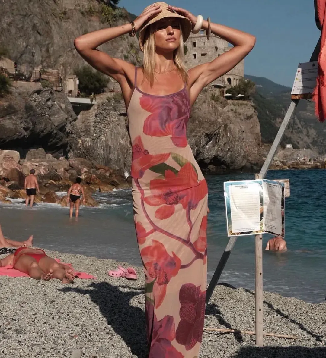 With Harper Lu Slip Dress Mesh Fuchsia Bloom Size 8 for rent on The Volte - main image