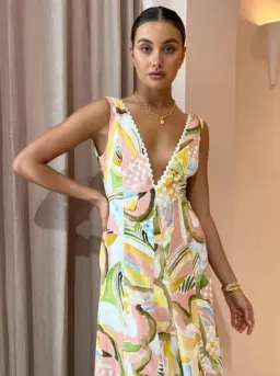 By Nicola Wavy Maxi Dress In Swirl Check SIze 10 for rent on The Volte - image 2