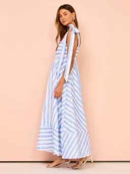 Aston Studio Pippa Dress in Lapis Stripe Size 10 for rent on The Volte - image 2
