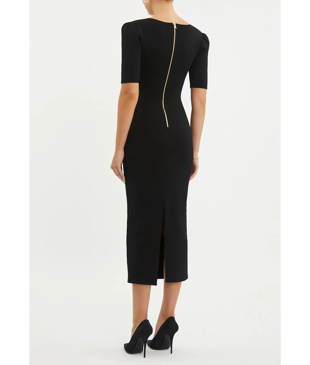 Rebecca Vallance Gaia Knit Midi Dress Black Size L/ AU 12 for rent on The Volte - main image