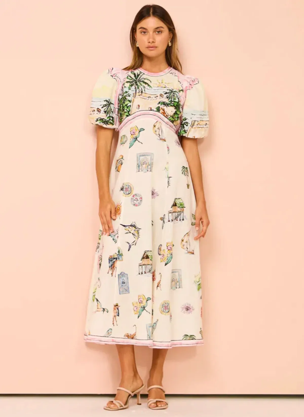 Alemais Sunset Midi Dress Print Size 10 for rent on The Volte - main image