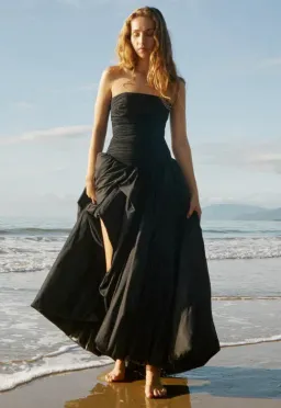 AJE Violette Bubble Hem Maxi Dress Black  Size 10  for rent on The Volte - image 3