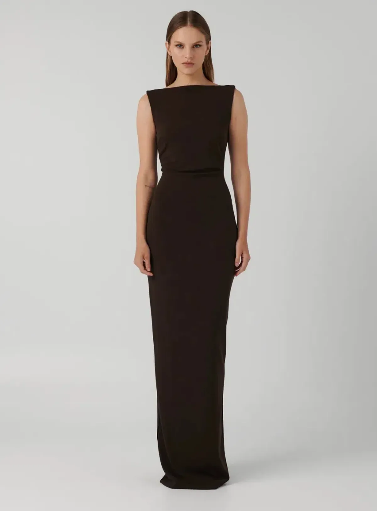 Effie Kats Verona Gown Coffee Size 10 for rent on The Volte - main image