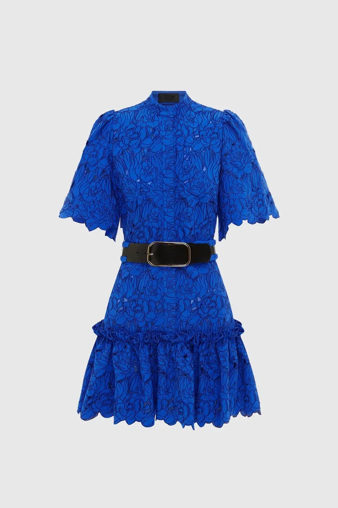 Leo Lin Alice Lace Short Sleeve Mini Dress Lapis Blue Size 10      for rent on The Volte - main image