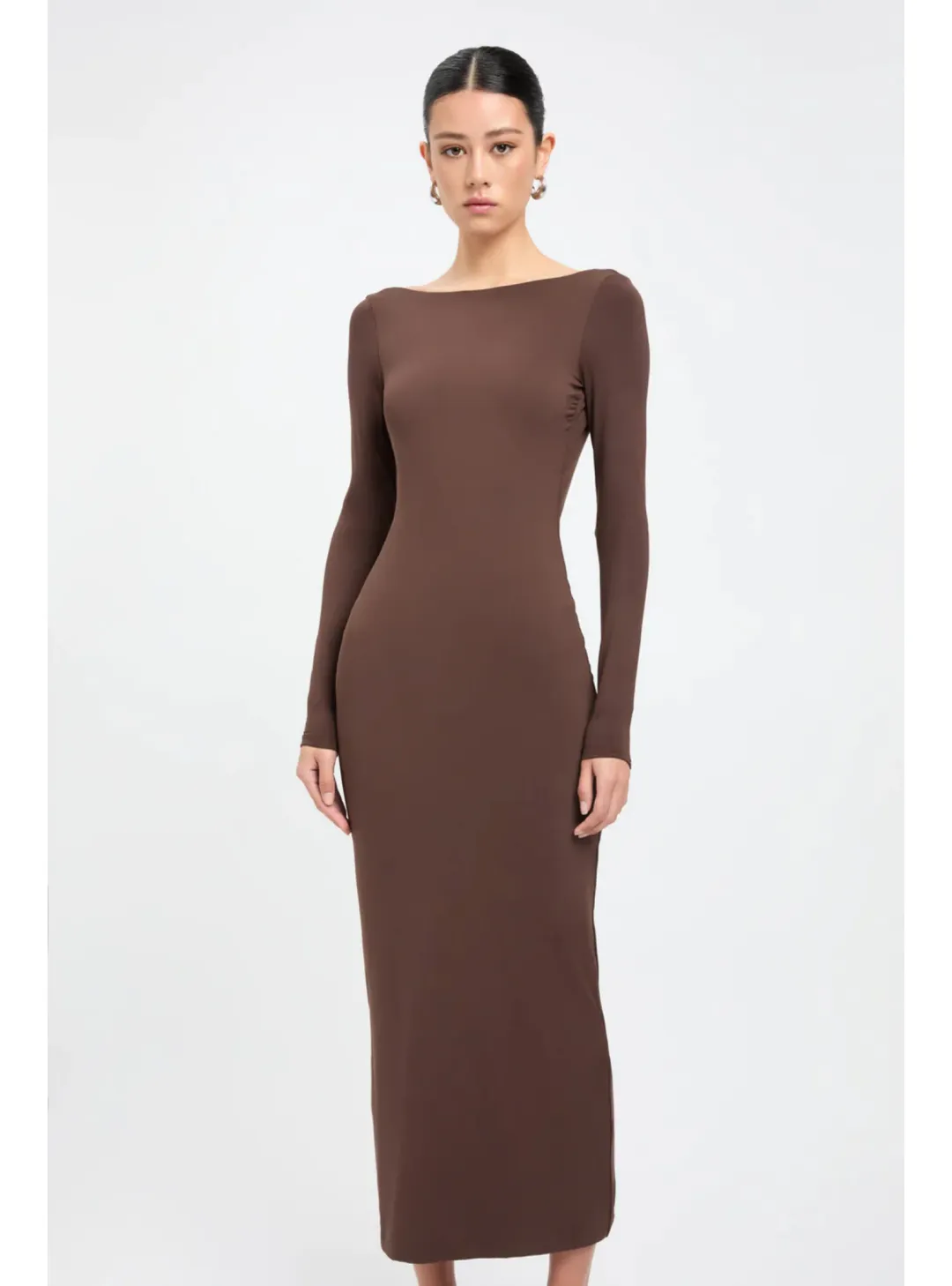 Kookai Amari Midi Dress Dark Mahogany Size 38 / AU 10 for rent on The Volte - main image