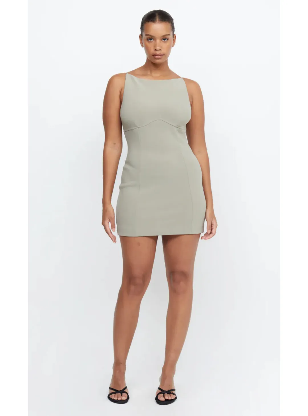 Bec & Bridge Marisol Mini Dress Silver Sage Size AU 14 for rent on The Volte - main image