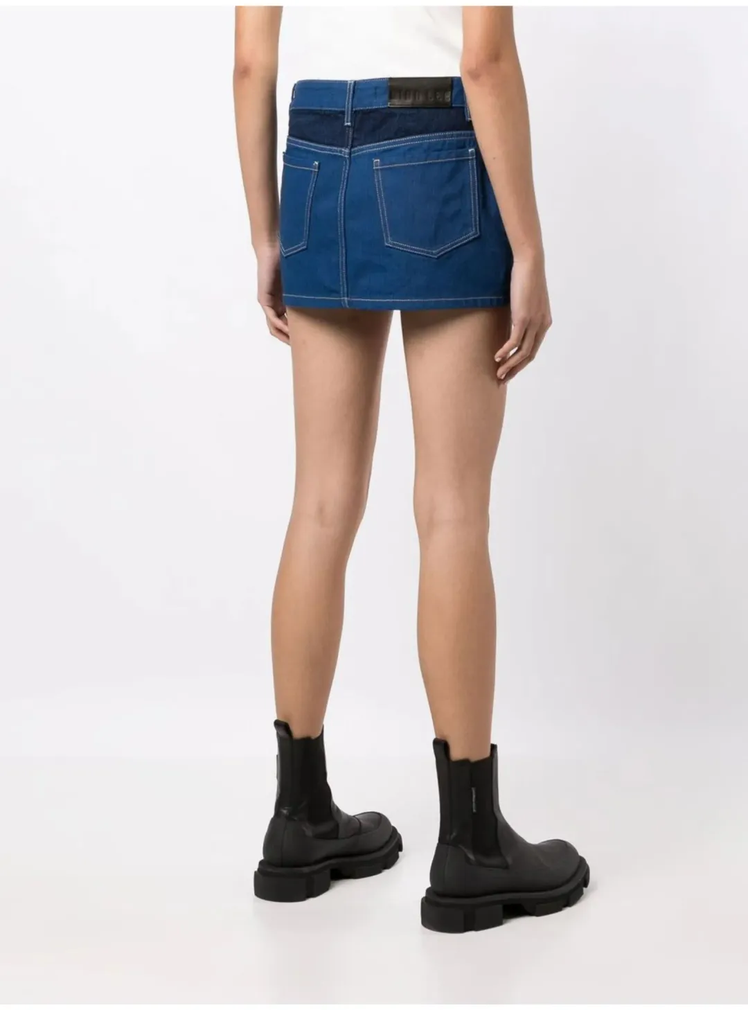 Dion Lee Lace-up Denim Mini Skirt Blue Size AU 8 for rent on The Volte - main image