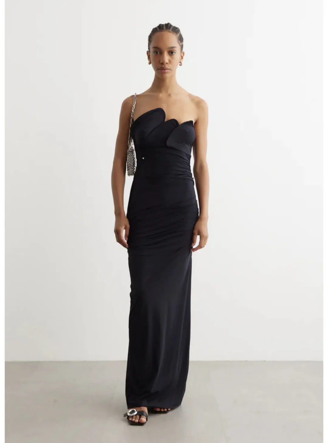 Christopher Esber Encompassed Loop Bodice Dress Black Size AU 6 for rent on The Volte - main image