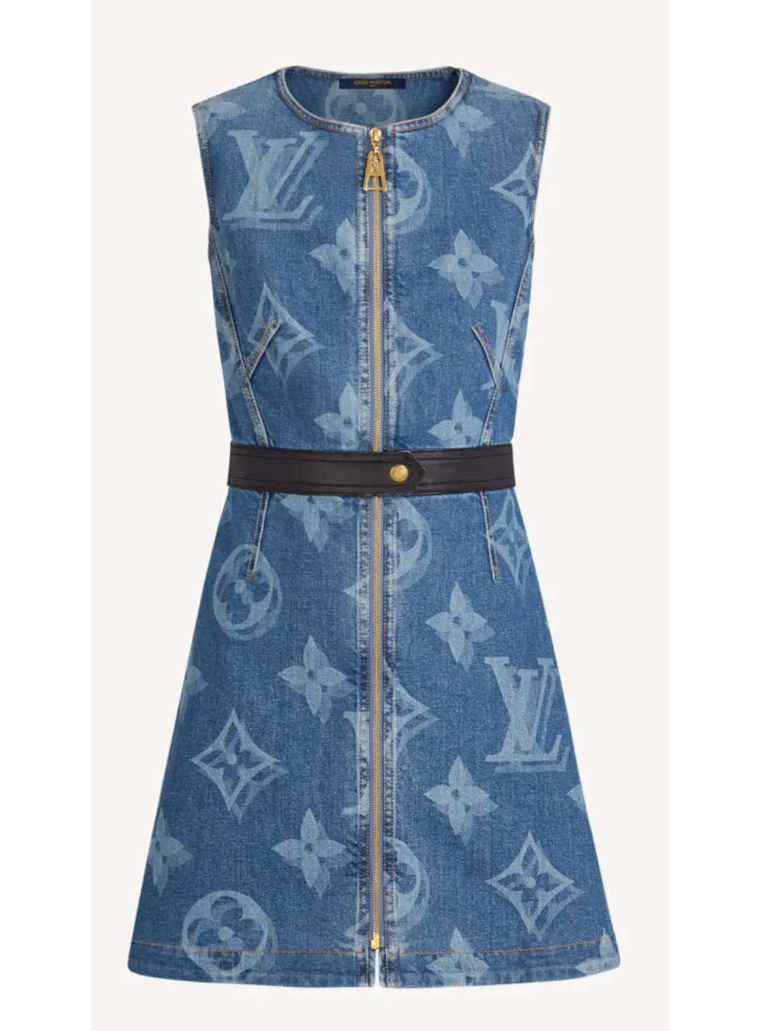 Louis Vuitton Giant Monogram Denim Dress Blue Size FR 34 / AU 6 for rent on The Volte - main image