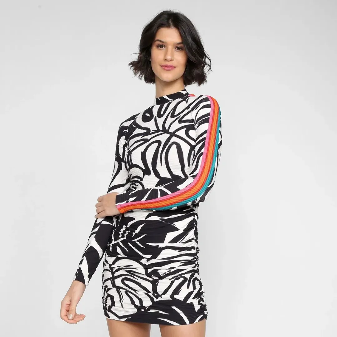 Farm Rio Mini Bodycon Dress Black And White Size M / AU 10 for rent on The Volte - main image