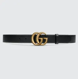 Gucci Double G Buckle Leather Belt Black Size 75 for rent on The Volte - image 1