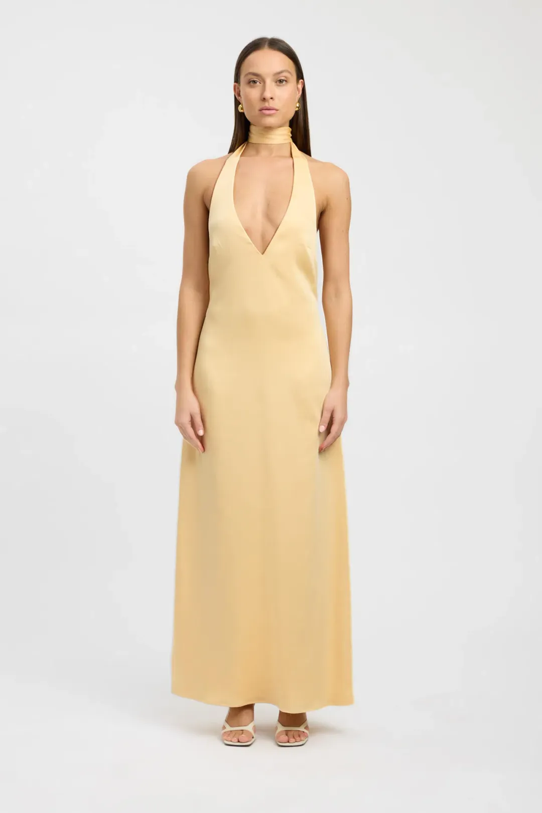 Kookai Milan Maxi Dress Butter Popcorn Size 6 for rent on The Volte - main image
