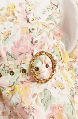 Zimmermann Matchmaker Buttoned Mini Dress Ivory/Coral Floral Size 0 / AU 8 for rent on The Volte - image 4