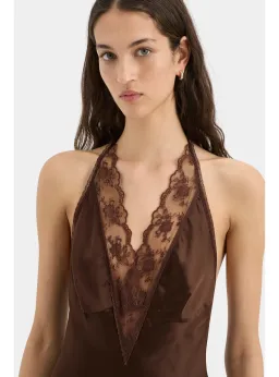 Sir the Label Aries Halter Gown in Chocolate Size 2 / AU 10 for rent on The Volte - image 2