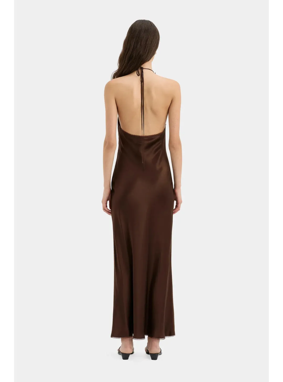 Sir the Label Aries Halter Gown in Chocolate Size 2 / AU 10 for rent on The Volte - main image