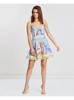 Camilla Tie-Front Silk Short Dress Printed Size M / AU 10 for rent on The Volte - image 1
