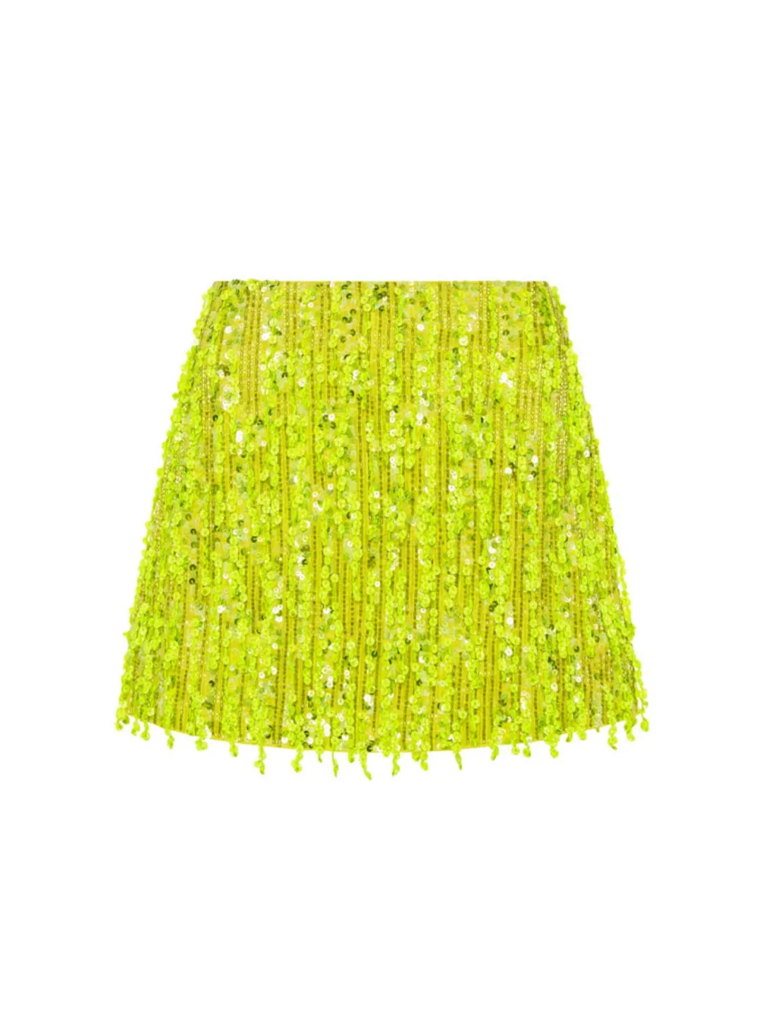 Aje Green Garni Sequin Micro Mini Skirt Green Sequin Size AU 14 for rent on The Volte - main image