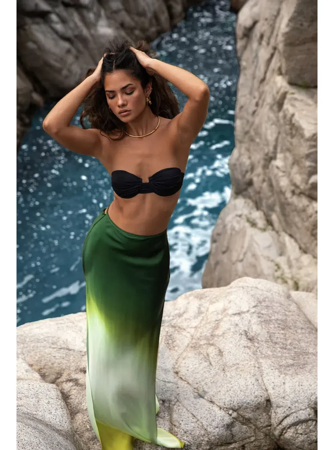 Rat & Boa  Cypress Shirt and Skirt Set in Green Size S / AU 8 for rent on The Volte - main image