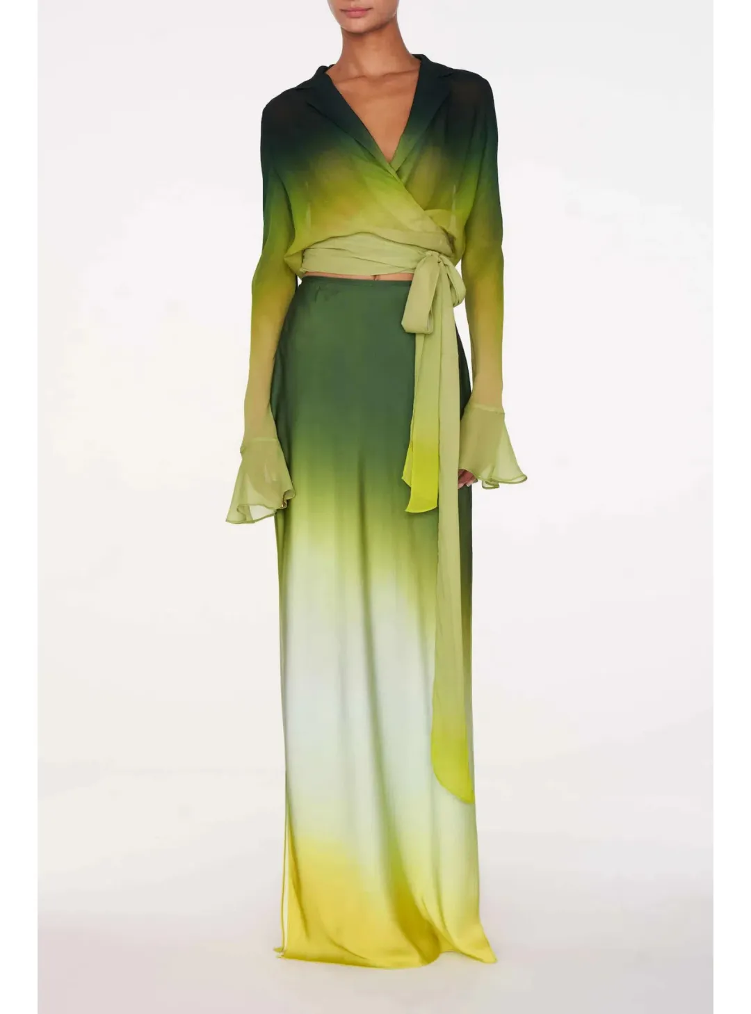 Rat & Boa  Cypress Shirt and Skirt Set in Green Size S / AU 8 for rent on The Volte - main image