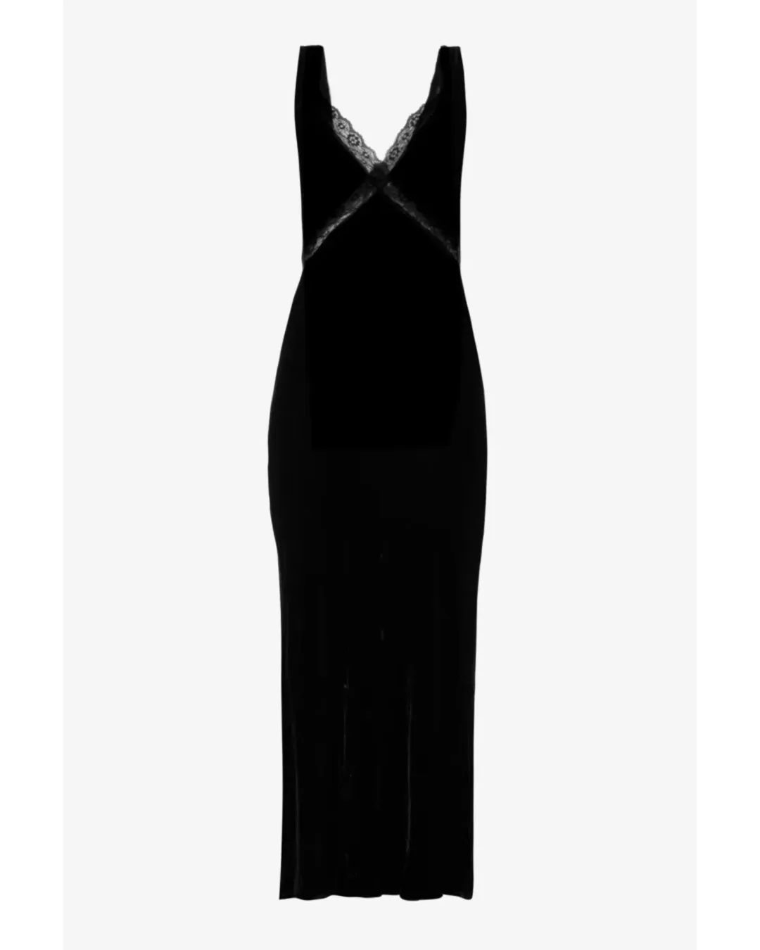 Reformation Lorenzo Midi Velvet Gown Black Size AU 10 for rent on The Volte - main image