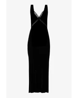 Reformation Lorenzo Midi Velvet Gown Black Size AU 10 for rent on The Volte - image 4