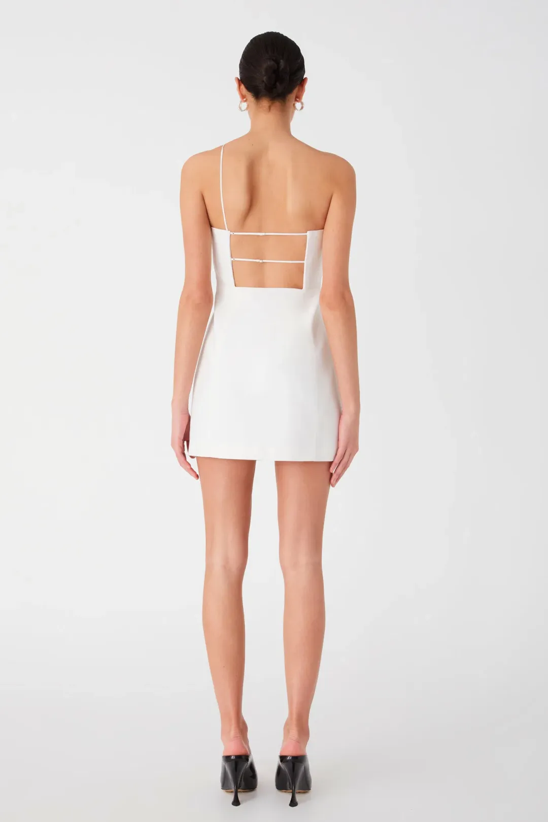 MISHA Adalynn Cotton Mini Dress Ivory Size 8  for rent on The Volte - main image