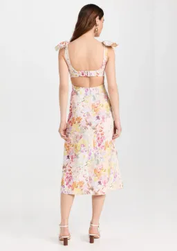 Zimmermann The Harmony Tie Shoulder Midi Dress in Kaleidoscope Garden Size 0 / AU 8 for rent on The Volte - image 2
