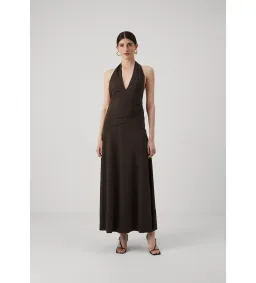 Bec & Bridge Blanche Halter Maxi Dress in Espresso Size 10  for rent on The Volte - image 1